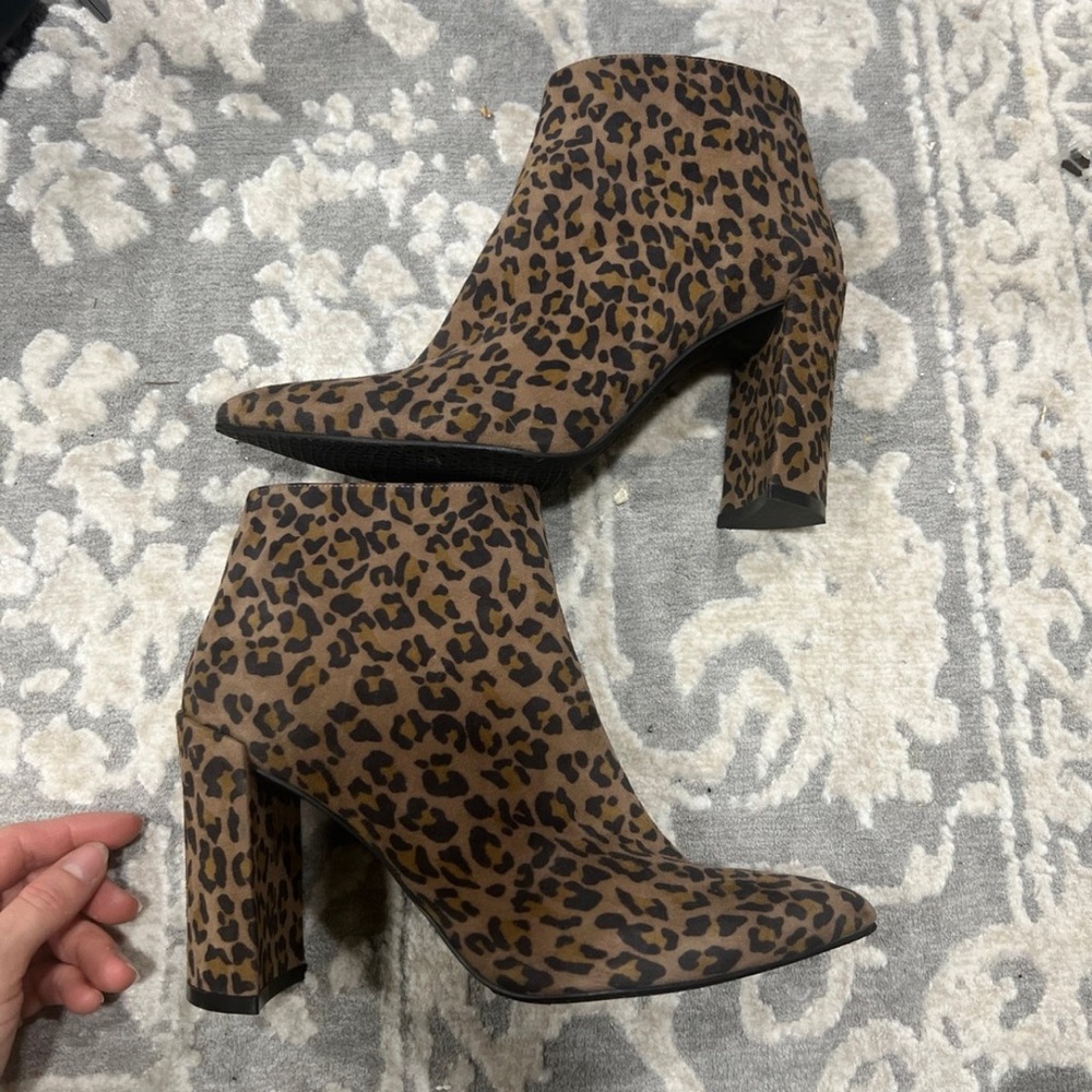 Stuart Weitzman Brown Ankle Boots with Chunky Heel